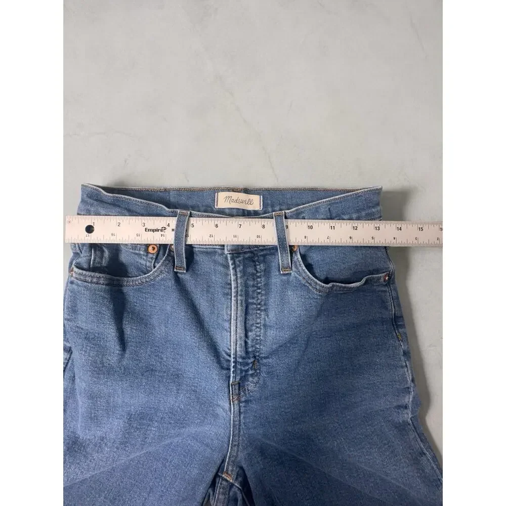 Madewell Perfect Vintage Wide Leg Crop Jeans Womens 27 Blue Fray Hem - Picture 5 of 8